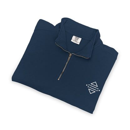 Minimal Geometric Logo Quarter-Zip Sweatshirt