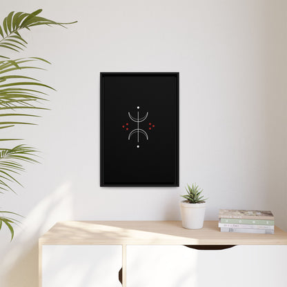 Minimalist Crescent Moon Wall Art — Matte Framed Canvas