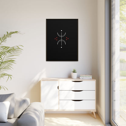 Minimalist Crescent Moon Wall Art — Matte Framed Canvas