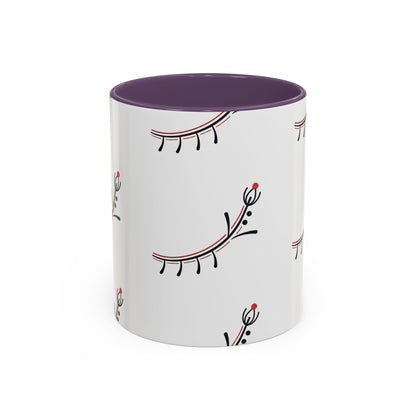 Floral Eyelash Accent Coffee Mug – Minimal Pink & Black Pattern (11/15 oz)