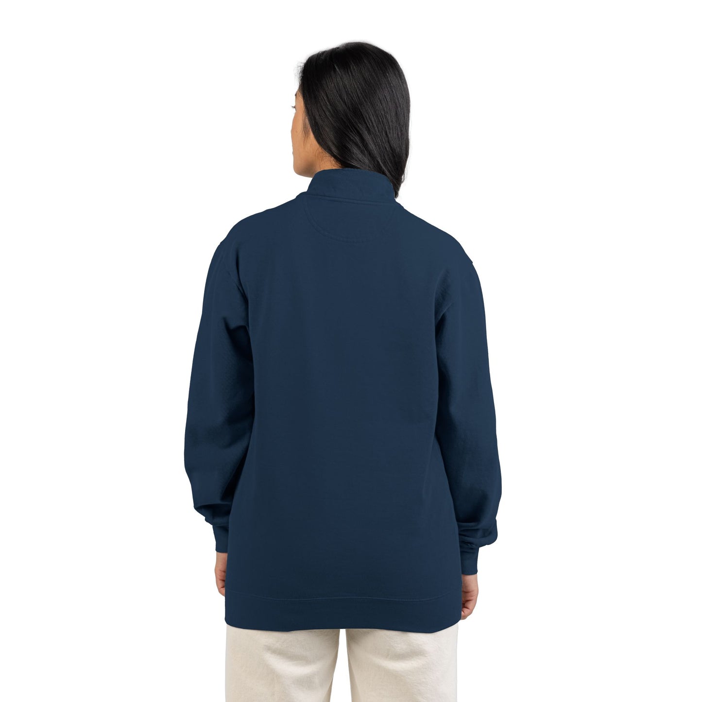 Minimal Geometric Logo Quarter-Zip Sweatshirt