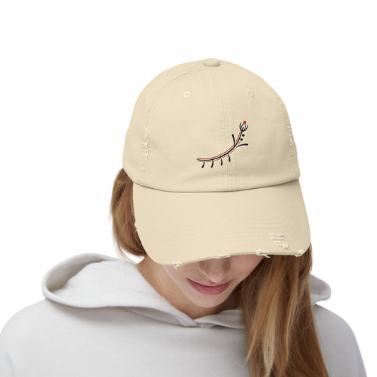 Distressed Reindeer Embroidered Cap — Minimal Holiday Dad Hat