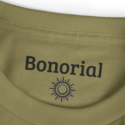 T-shirt en coton à logo Bonorial minimaliste — Soleil, rythme et équilibre