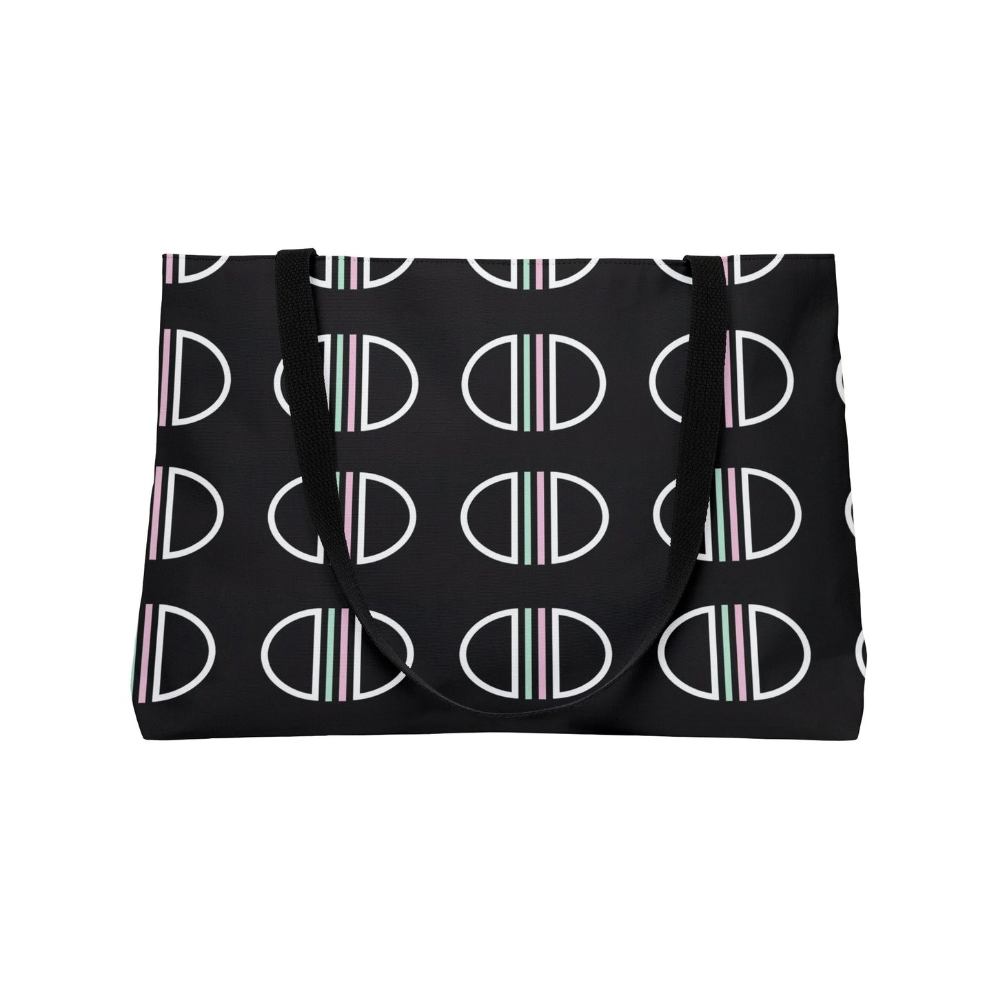 Weekender Tote Bag — Minimalist Monogram Circle Pattern Travel Tote