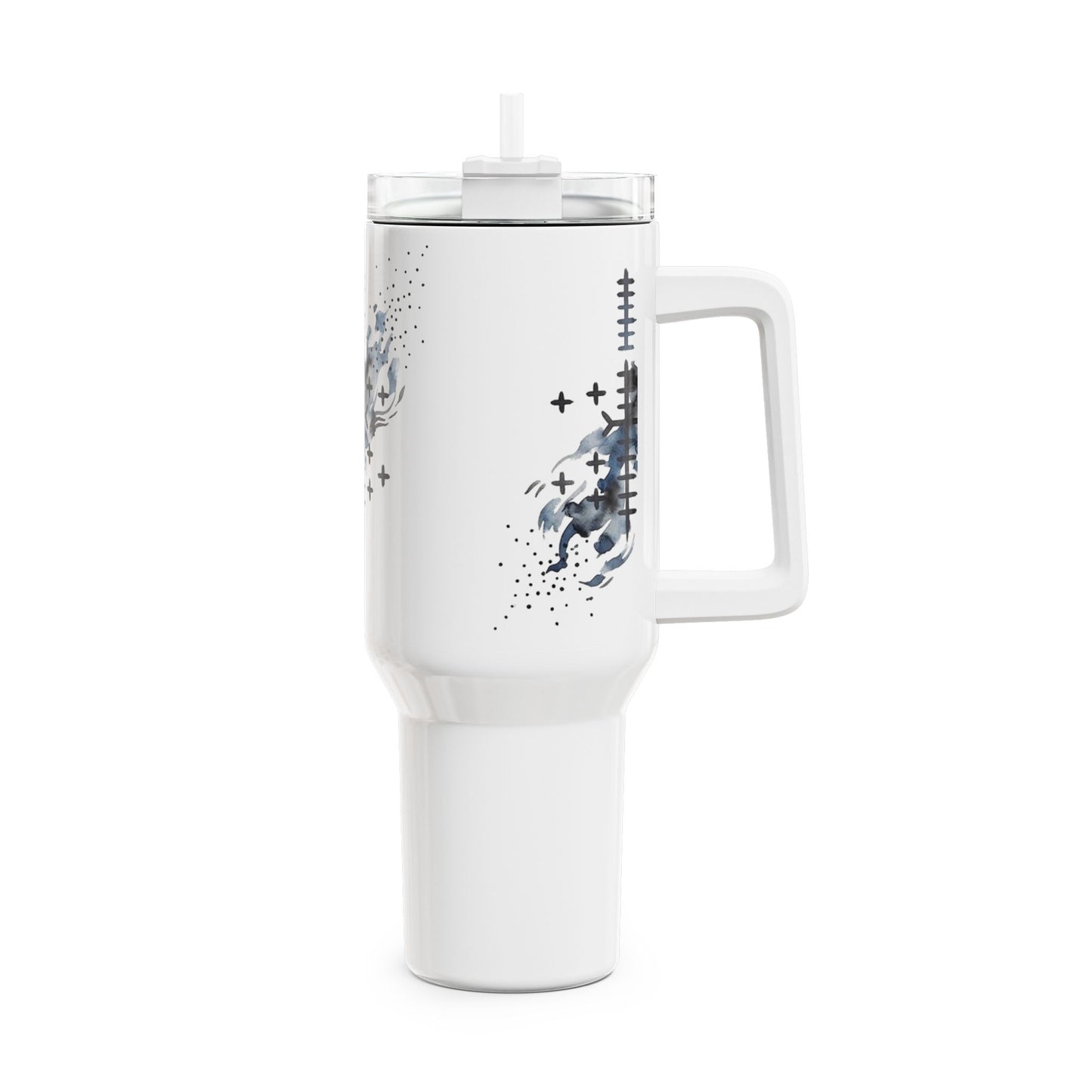 Gobelet de voyage 40 oz « Horse Splash » — Tasse de voyage abstraite avec cheval au galop