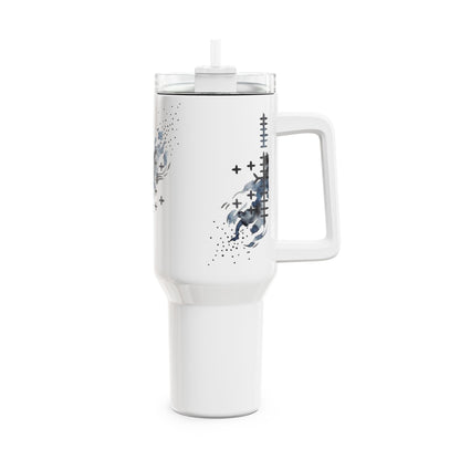 Gobelet de voyage 40 oz « Horse Splash » — Tasse de voyage abstraite avec cheval au galop