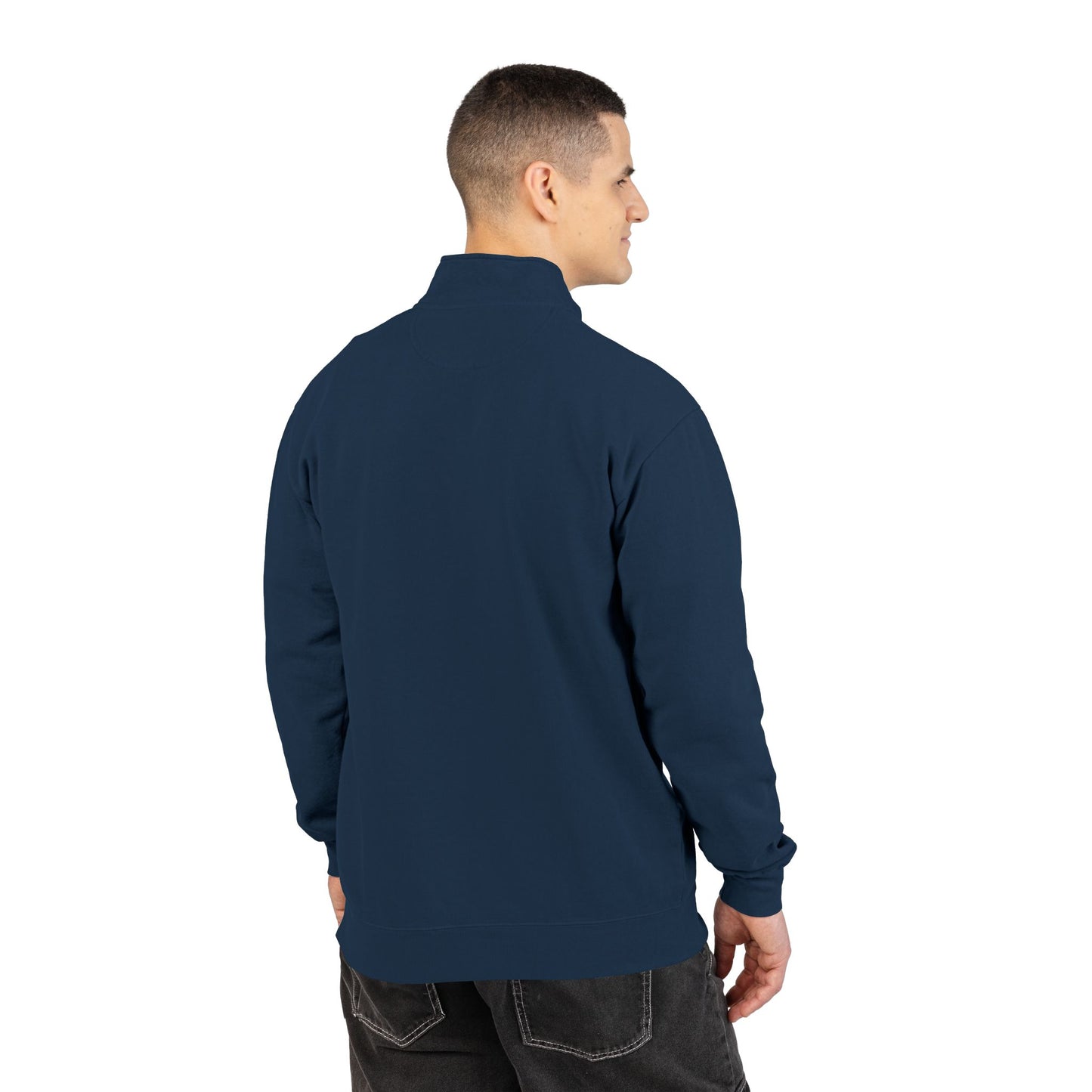 Minimal Geometric Logo Quarter-Zip Sweatshirt