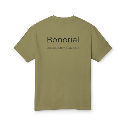 T-shirt en coton à logo Bonorial minimaliste — Soleil, rythme et équilibre