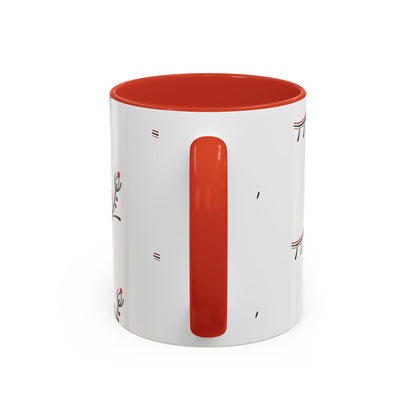 Floral Eyelash Accent Coffee Mug – Minimal Pink & Black Pattern (11/15 oz)