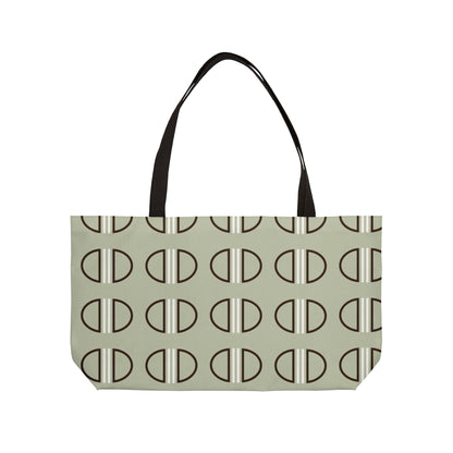 Mid-Century Geo Weekender Tote Bag — Retro Pattern Travel Bag