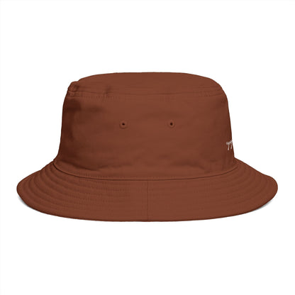 Minimalist Deer Antler Embroidered Bucket Hat — Rustic Brown Outdoor Sun Hat