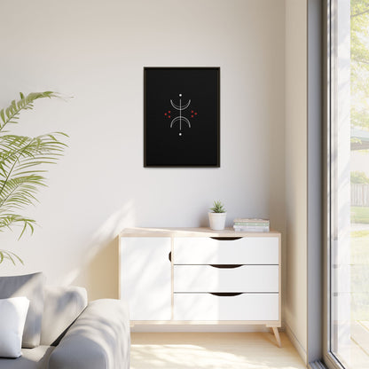 Minimalist Crescent Moon Wall Art — Matte Framed Canvas