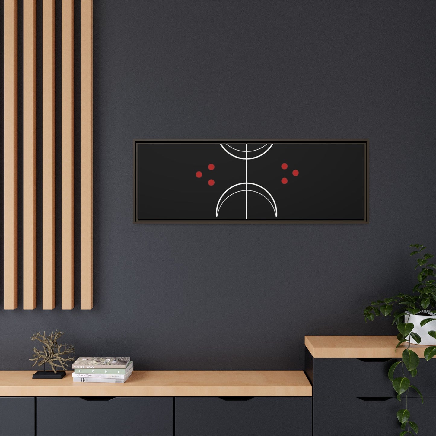 Minimalist Crescent Moon Wall Art — Matte Framed Canvas