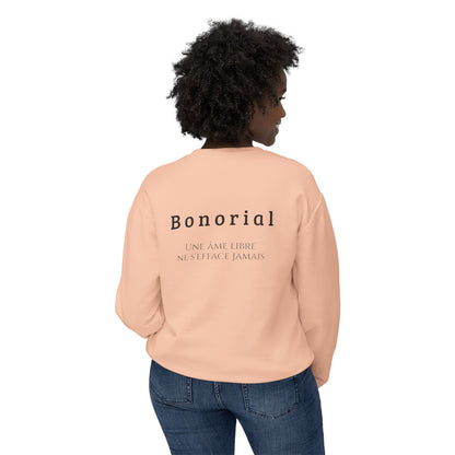 Sweat-shirt à col rond à motif floral abstrait Bonorial