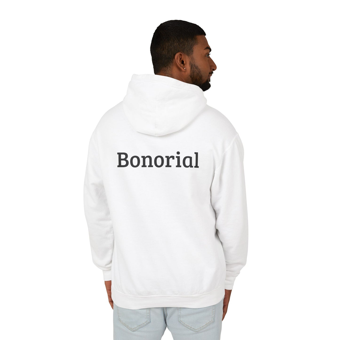 Bonorial Minimalist Logo Hoodie — Lightweight Cream Hooded Sweatshirt