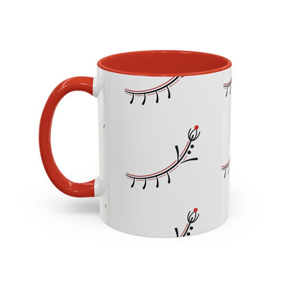 Floral Eyelash Accent Coffee Mug – Minimal Pink & Black Pattern (11/15 oz)