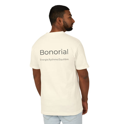 T-shirt en coton à logo Bonorial minimaliste — Soleil, rythme et équilibre
