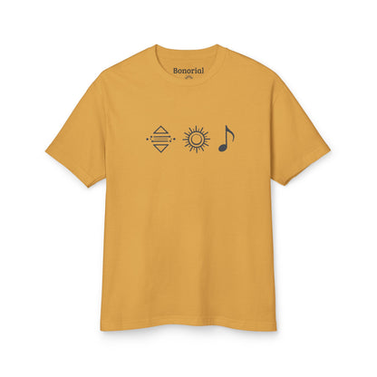 T-shirt en coton à logo Bonorial minimaliste — Soleil, rythme et équilibre