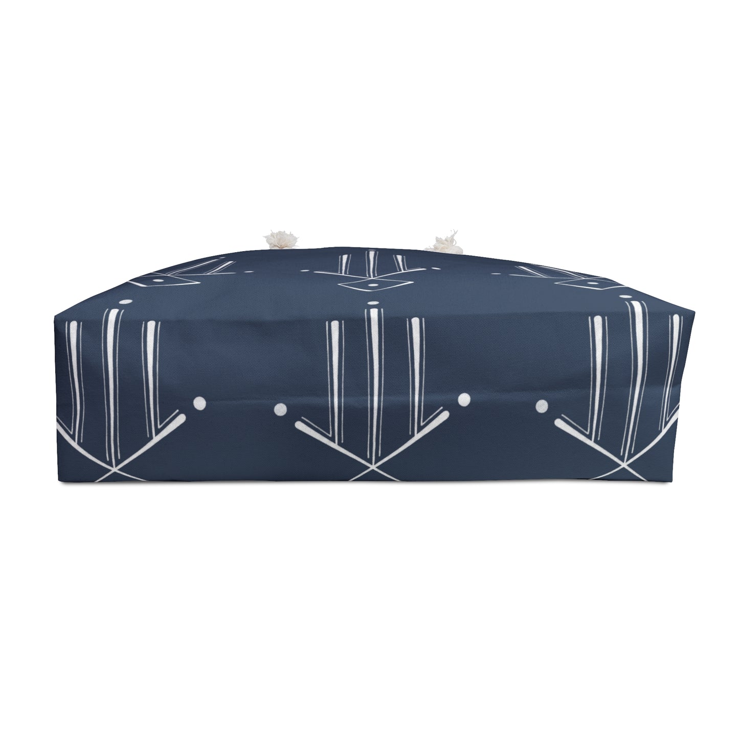 Sac week-end géométrique bleu marine – Sac fourre-tout de voyage minimaliste à motif de la main