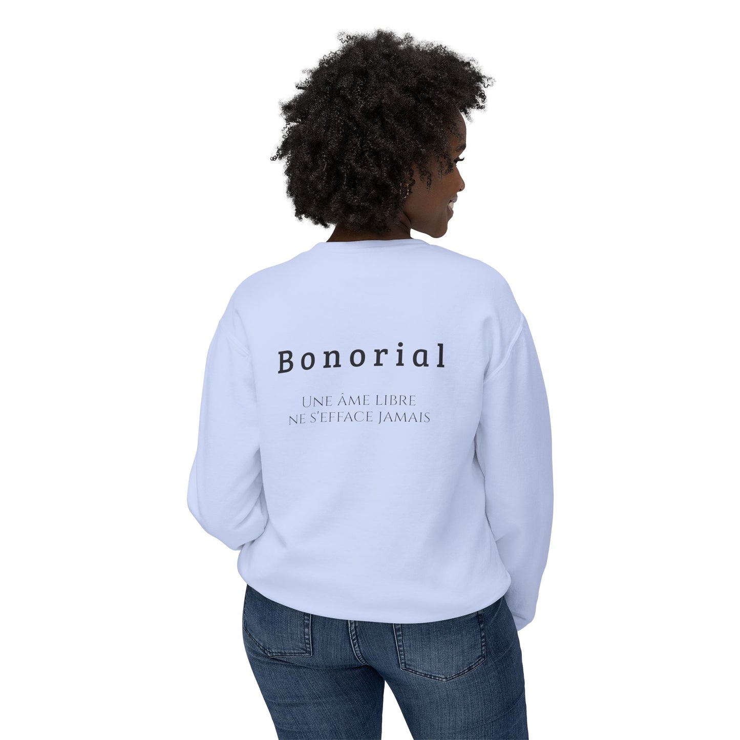 Sweat-shirt à col rond à motif floral abstrait Bonorial
