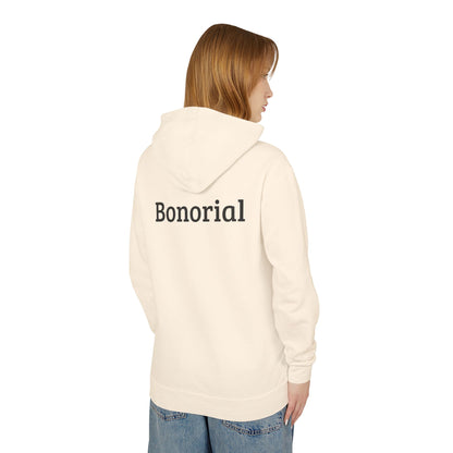 Bonorial Minimalist Logo Hoodie — Lightweight Cream Hooded Sweatshirt