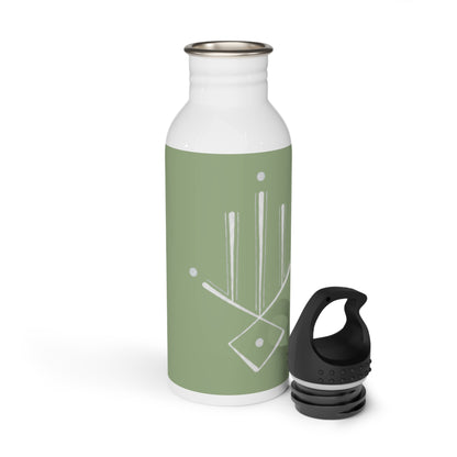 Green Minimalist Geometric Stainless Steel Water Bottle
