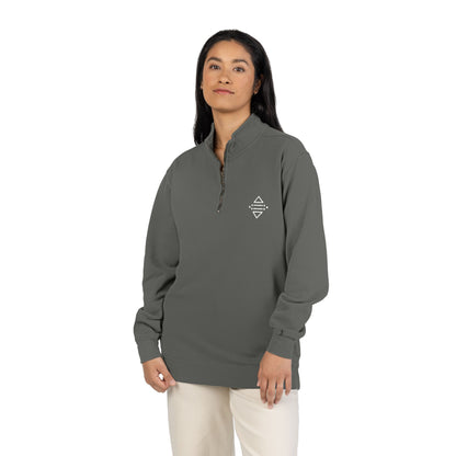 Minimal Geometric Logo Quarter-Zip Sweatshirt