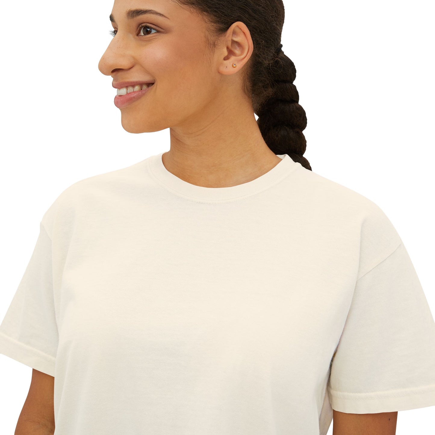 Bonorial Boho t-shirt graphique coupe boxy — haut court décontracté pour femme