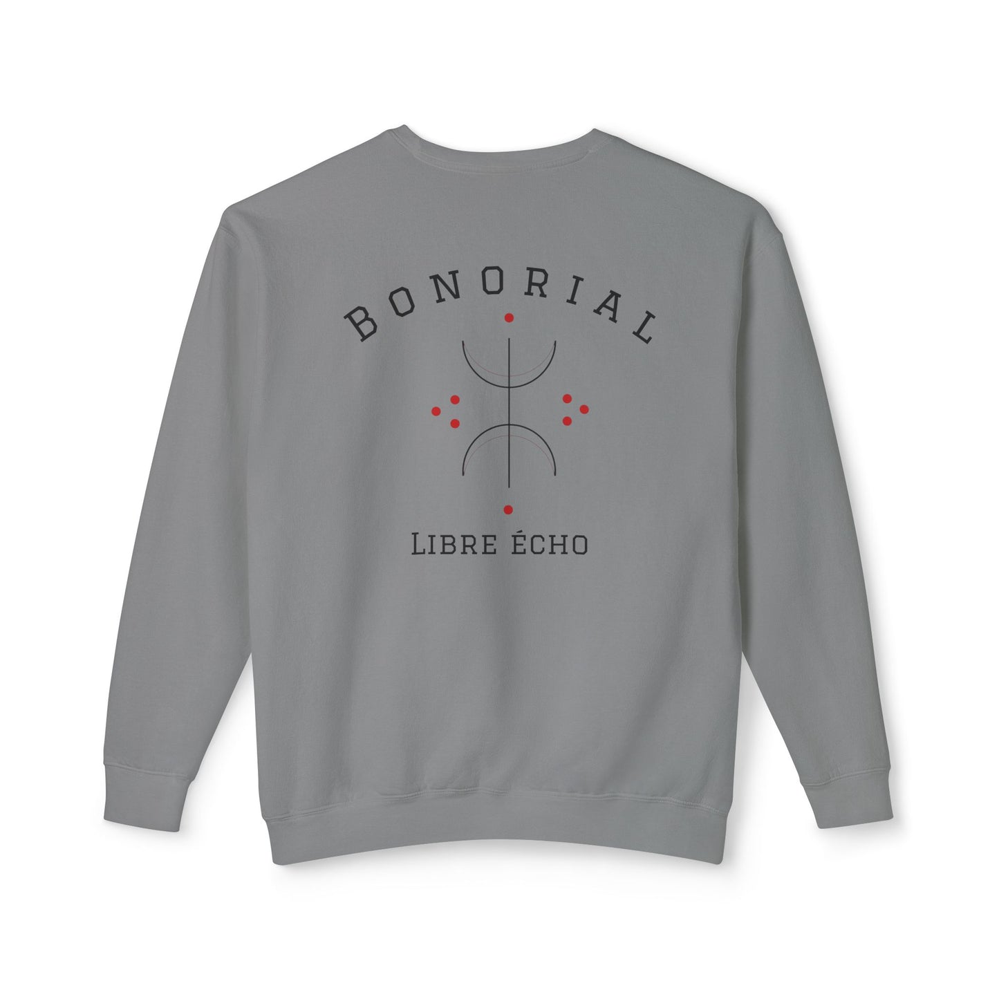 Bonorial Libre Echo Crewneck Sweatshirt — Minimal Geometric Back Graphic