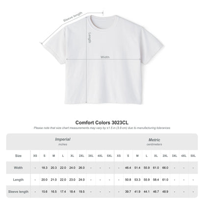 Bonorial Boho t-shirt graphique coupe boxy — haut court décontracté pour femme