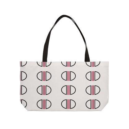 Sac cabas week-end à rayures monogrammées — Motif la lune