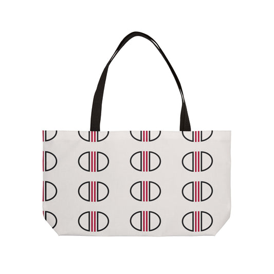 Sac cabas week-end à rayures monogrammées — Motif la lune