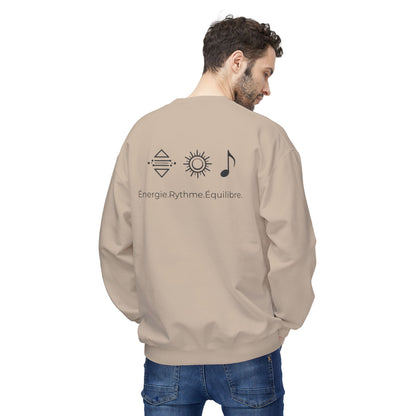 Sweat-shirt col rond Sunrise Balance — « Énergie Rythme Équilibre »