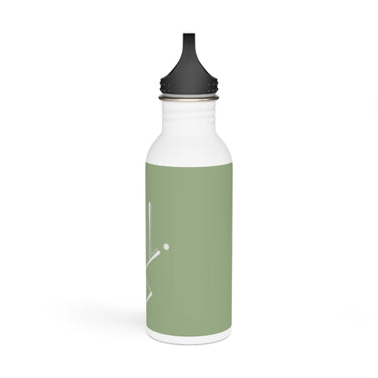 Green Minimalist Geometric Stainless Steel Water Bottle