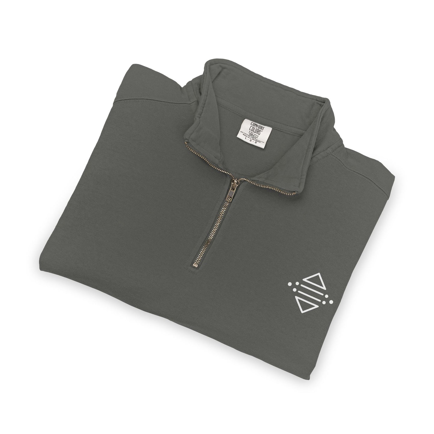 Minimal Geometric Logo Quarter-Zip Sweatshirt
