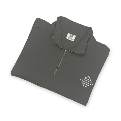 Minimal Geometric Logo Quarter-Zip Sweatshirt