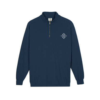 Minimal Geometric Logo Quarter-Zip Sweatshirt