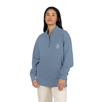 Minimal Geometric Logo Quarter-Zip Sweatshirt