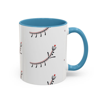 Floral Eyelash Accent Coffee Mug – Minimal Pink & Black Pattern (11/15 oz)