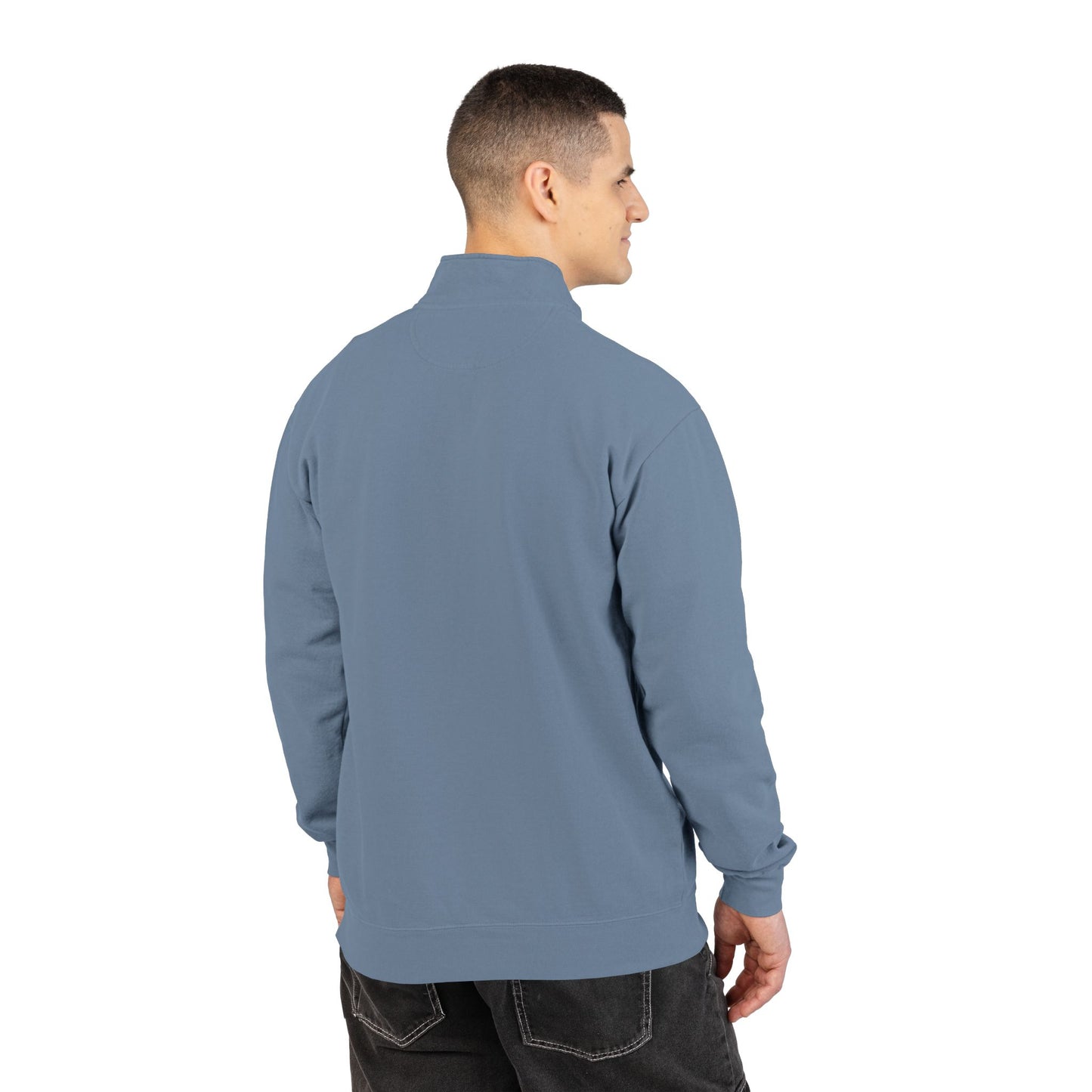 Minimal Geometric Logo Quarter-Zip Sweatshirt