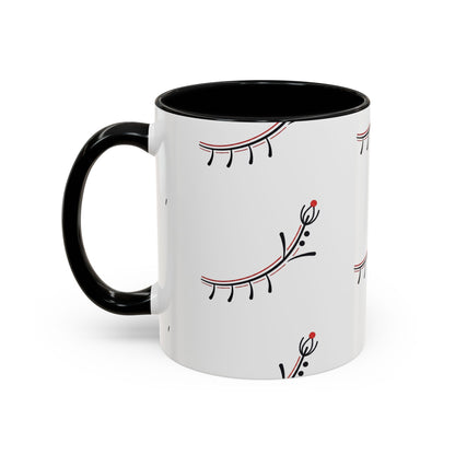 Floral Eyelash Accent Coffee Mug – Minimal Pink & Black Pattern (11/15 oz)