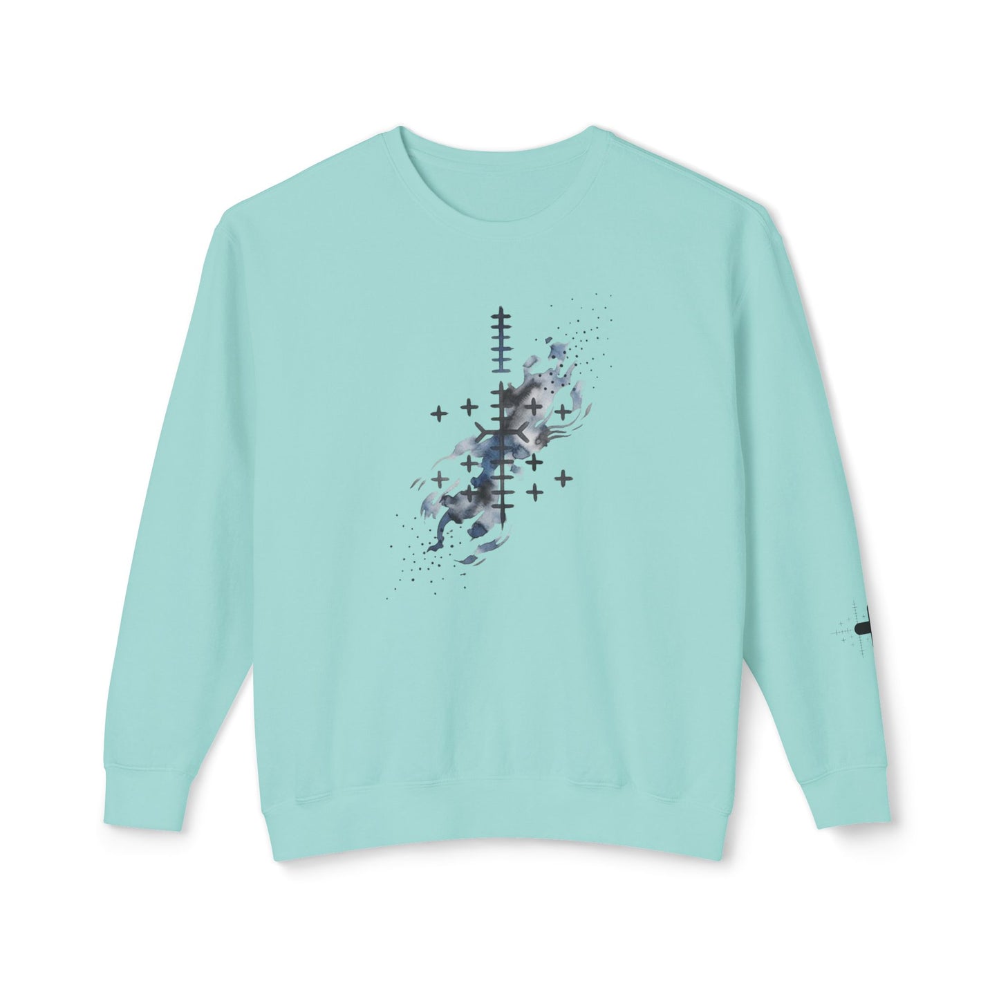 Sweat-shirt à col rond à motif floral abstrait Bonorial