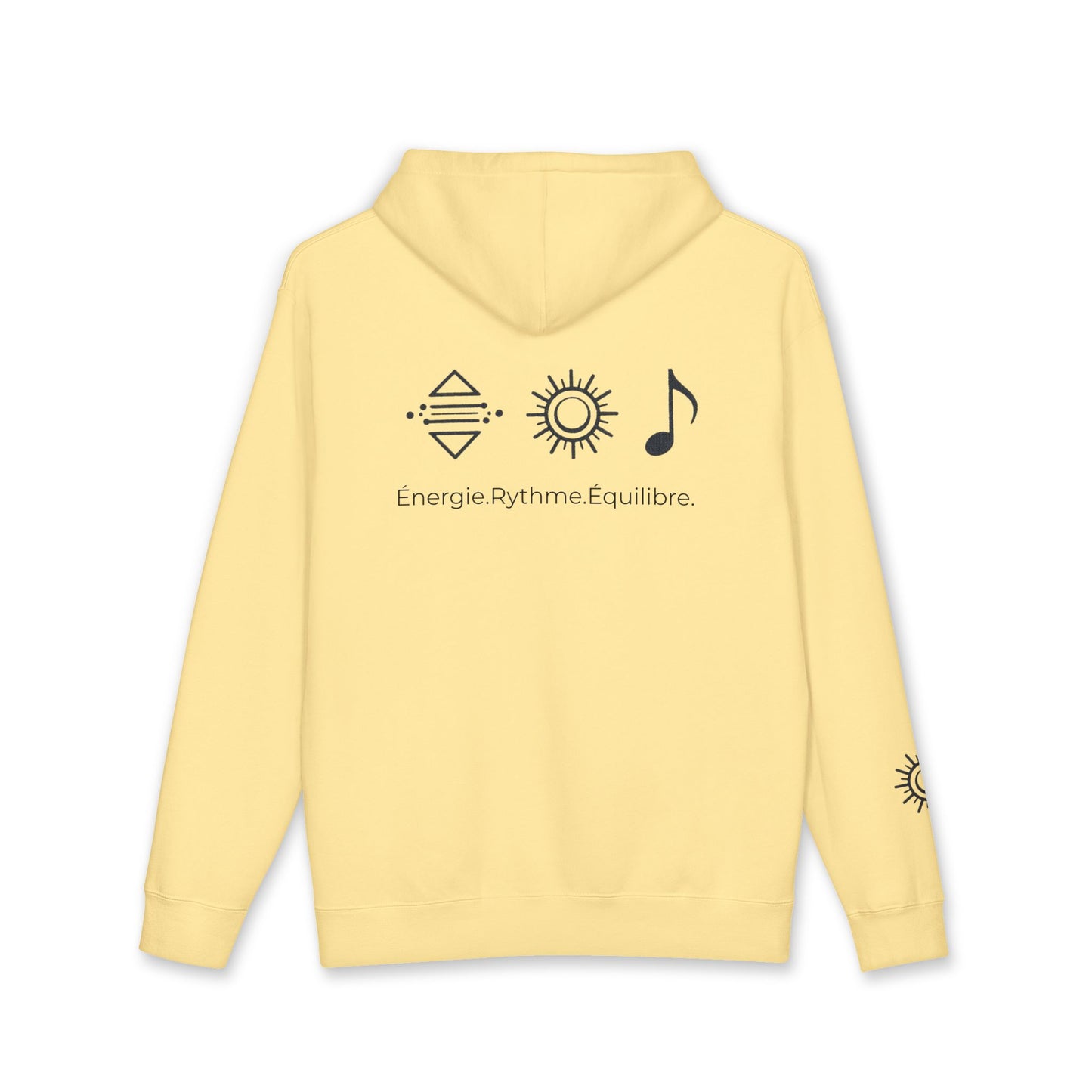 Hoodie — Hoodie avec symbole Bonorial et imprimé au dos « Énergie Rythme Équilibre »