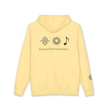 Hoodie — Hoodie avec symbole Bonorial et imprimé au dos « Énergie Rythme Équilibre »