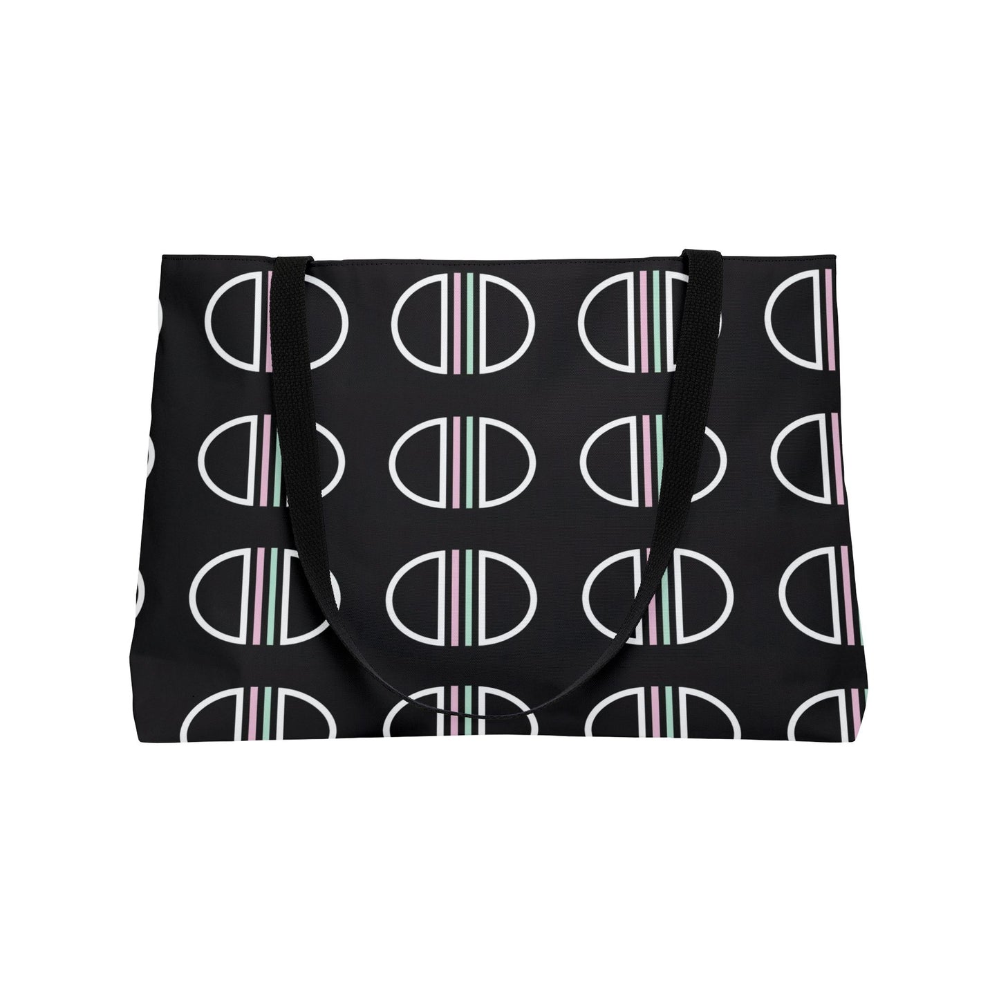 Weekender Tote Bag — Minimalist Monogram Circle Pattern Travel Tote
