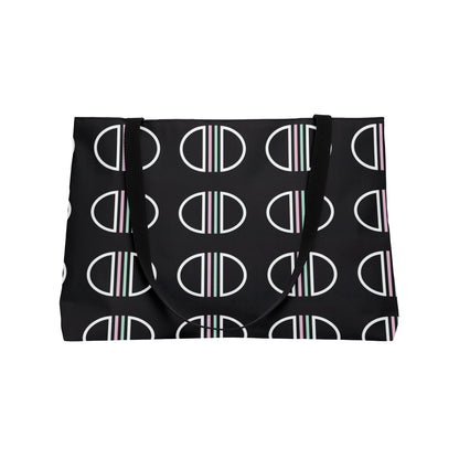Weekender Tote Bag — Minimalist Monogram Circle Pattern Travel Tote