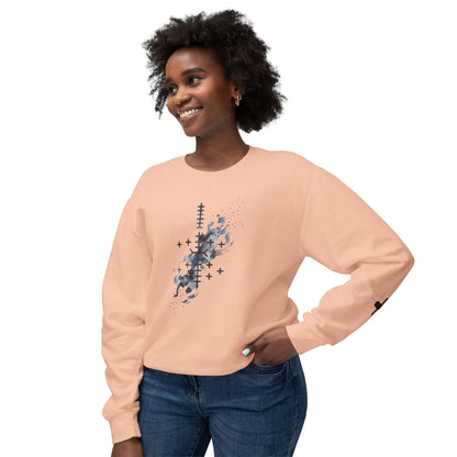 Sweat-shirt à col rond à motif floral abstrait Bonorial
