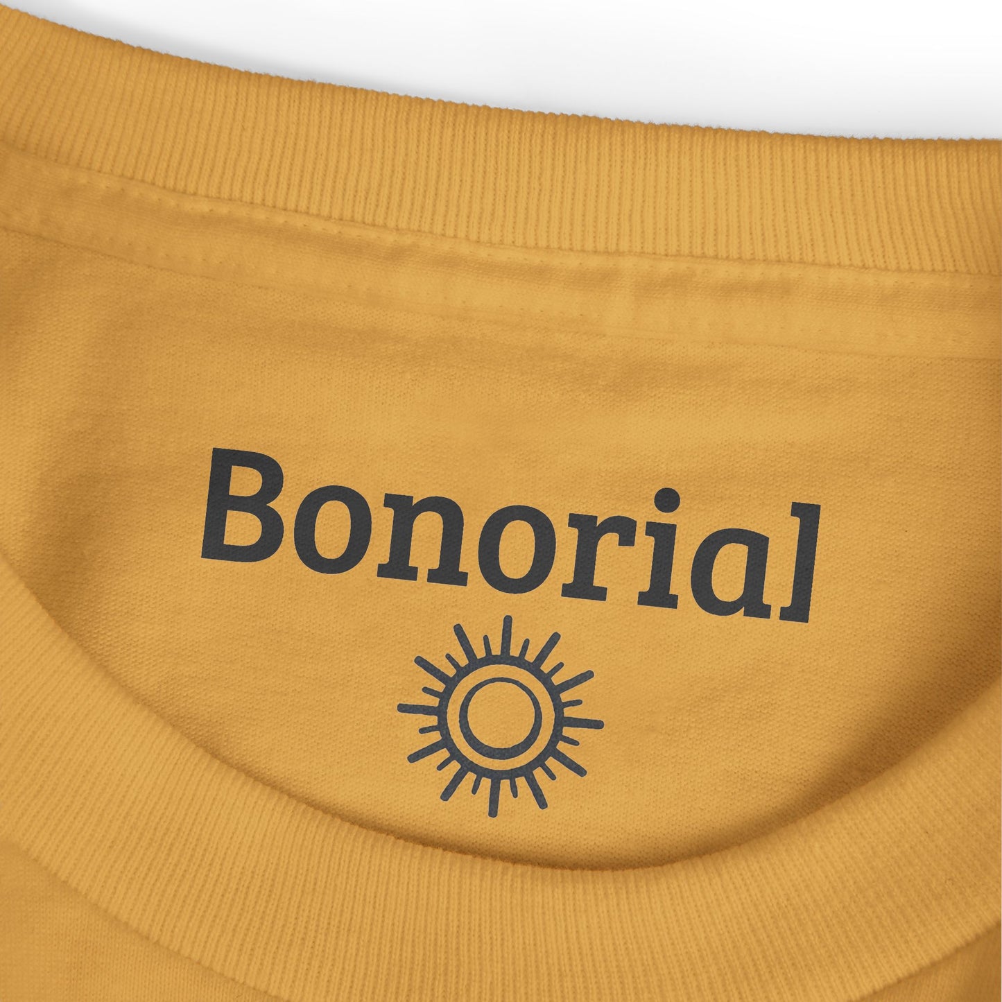 T-shirt en coton à logo Bonorial minimaliste — Soleil, rythme et équilibre