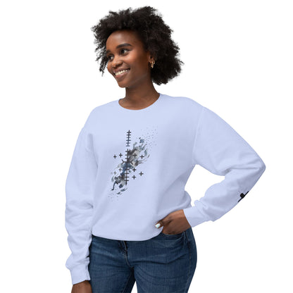 Sweat-shirt à col rond à motif floral abstrait Bonorial