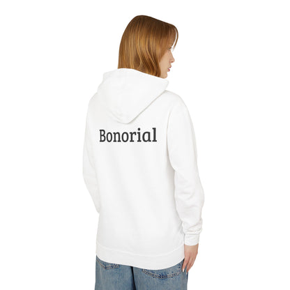 Bonorial Minimalist Logo Hoodie — Lightweight Cream Hooded Sweatshirt